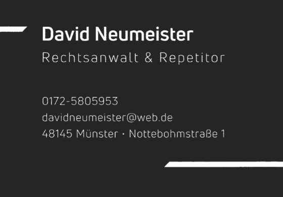 Rechtliche Vertretung - David Neumeister